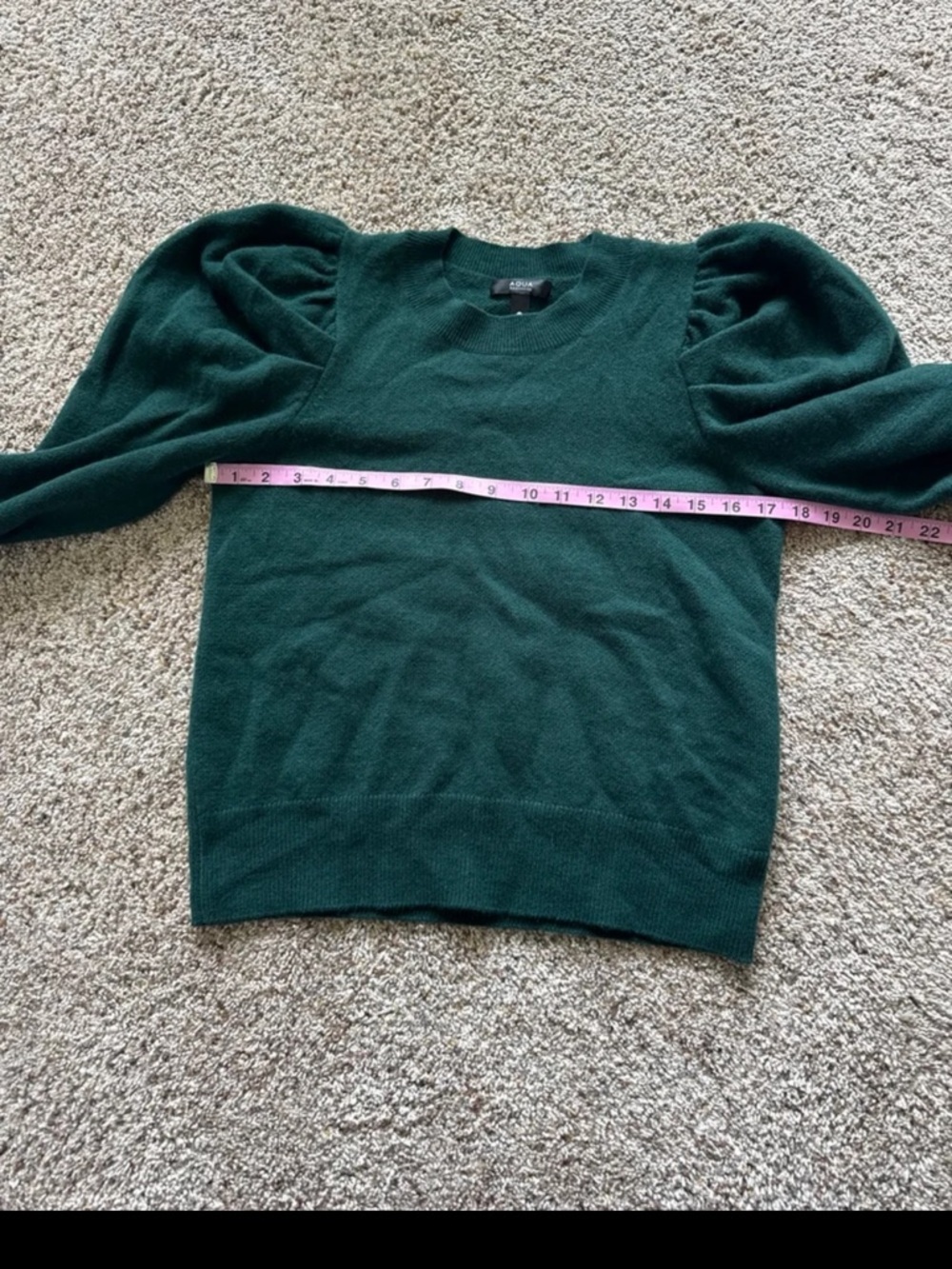 AQUA Cashmere Forest Green Puff Sleeve Sweater Size XS
100% Cashmere - Picture 11 of 12
